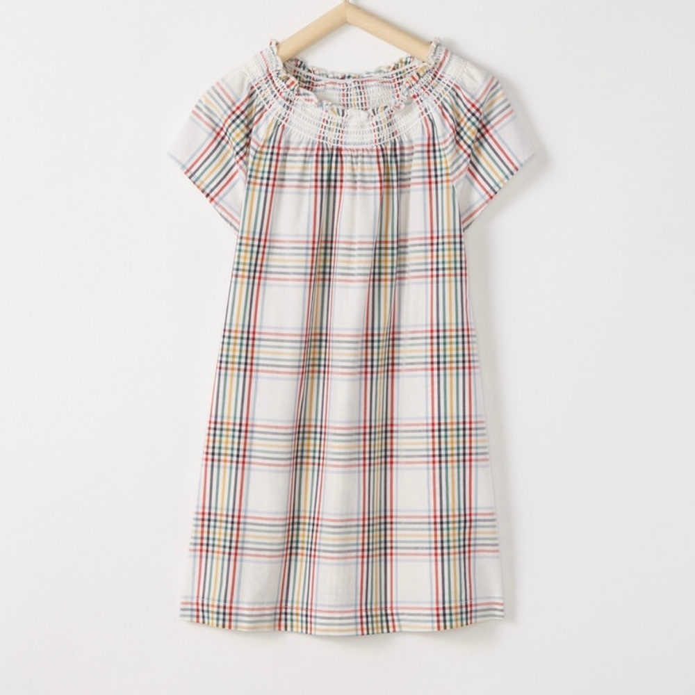 Hana Andersson multicolor plaid dress size 150cm US12 short sleeves